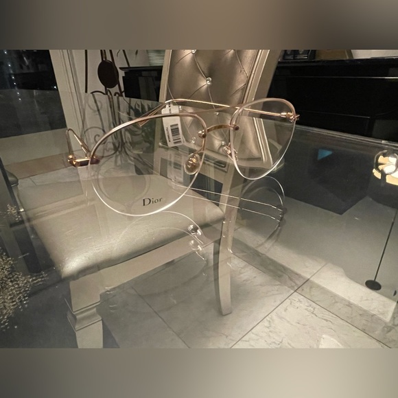 New Dior Aviator Style Gold Frame Eyeglasses Ret. $460 - Picture 9 of 16